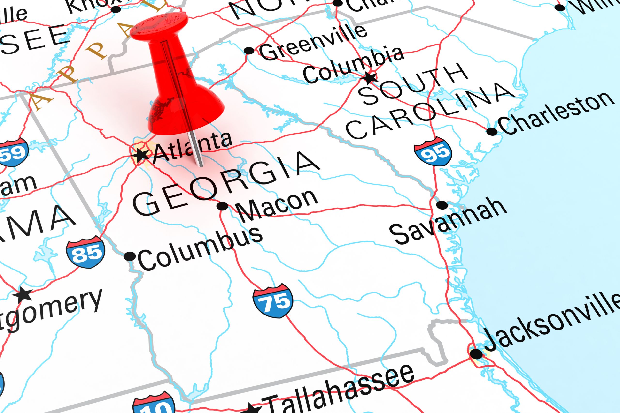 Map of the southeastern usa